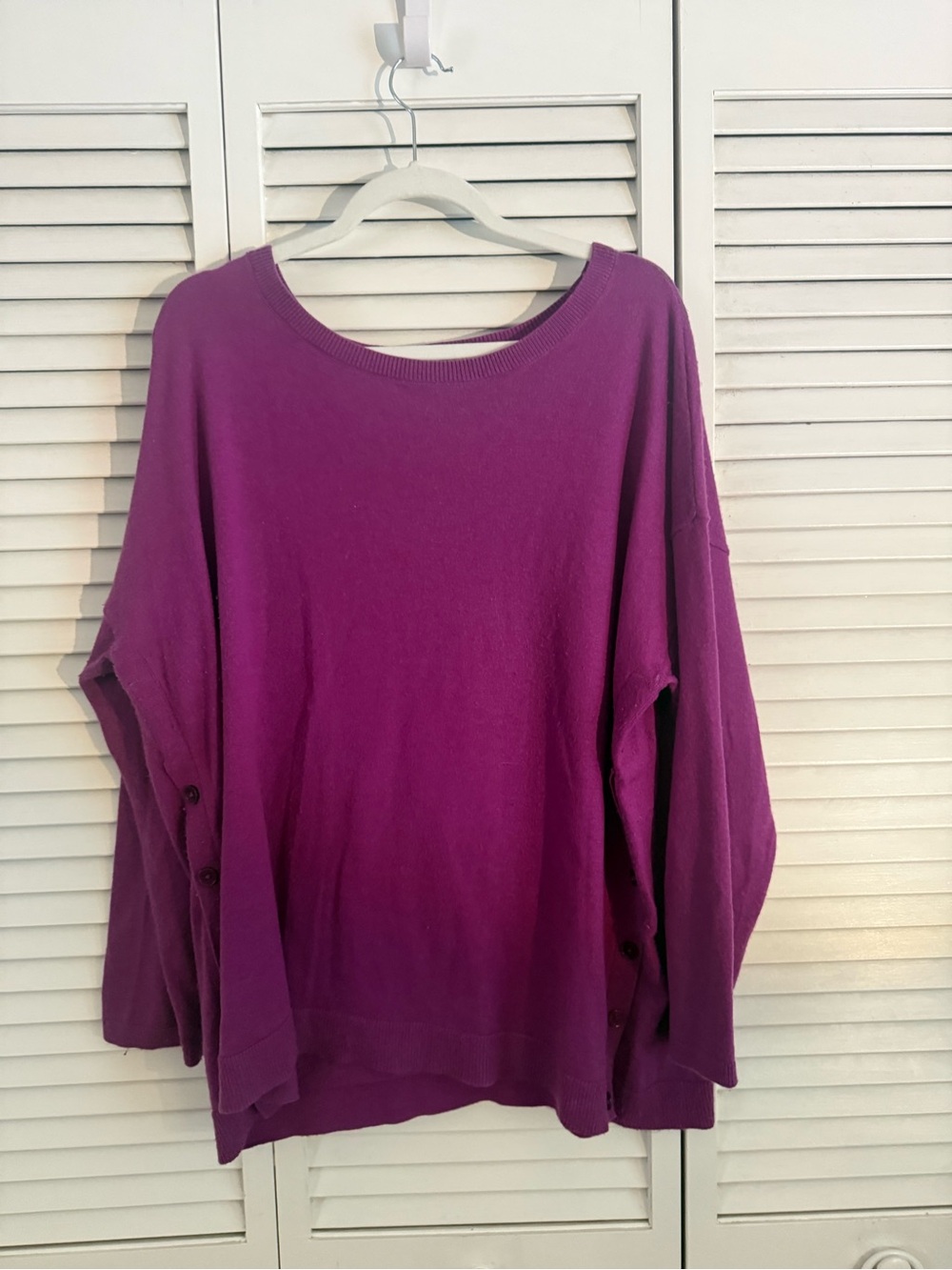 Women's Relaxed Boatneck Sweater - Purple